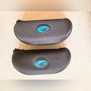 Costa Del Mar Sunglasses Hard Case Protective Shell Cover w/cloth set of 2